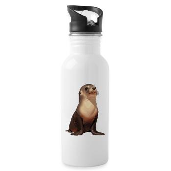 Sea Lions Sea Lion - Water bottle with straw - white - Right