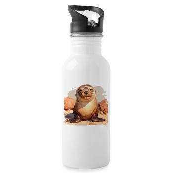 Sea Lions Sea Lion - Water bottle with straw - white - Right