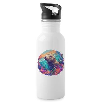 Sea Lions Sea Lion - Water bottle with straw - white - Right