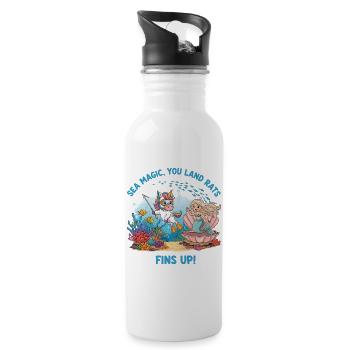 Sea Magic with Unicorn - Water bottle with straw - white - Right