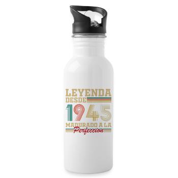 80 ans 1945 Vintage Cadeau d’anniversaire - Gourde avec paille intégrée - blanc - Droite