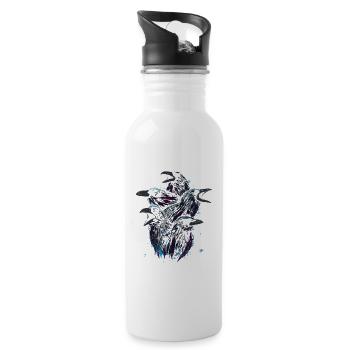 A Murder of Crows - Trinkflasche mit integriertem Trinkhalm - Weiß - Rechts