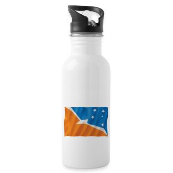 Feuerland - Trinkflasche mit integriertem Trinkhalm - Weiß - Rechts