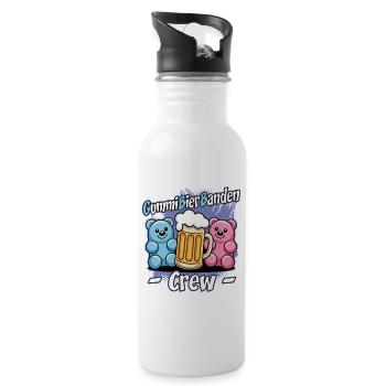 GummiBierBanden Crew | Beer Time | Bier - Trinkflasche mit integriertem Trinkhalm - Weiß - Rechts