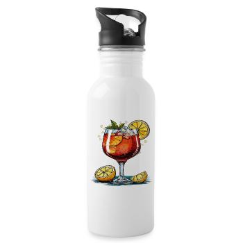 DRINK MIX RED - Water bottle with straw - white - Right