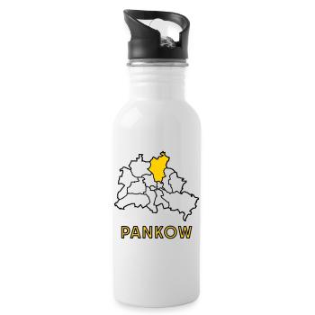 PANKOW, Stadtteil von Berlin - Trinkflasche mit integriertem Trinkhalm - Weiß - Rechts