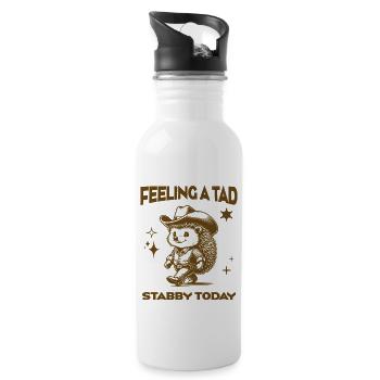 Fühle mich heute ein bisschen stechend Cooler Cowboy-Igel - Trinkflasche mit integriertem Trinkhalm - Weiß - Rechts