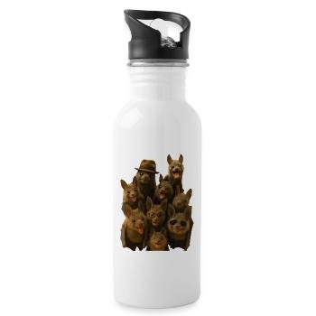 Schläger - Trinkflasche mit integriertem Trinkhalm - Weiß - Rechts