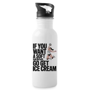 Soft-serve? Then off to the – volleyball - Water bottle with straw - white - Right
