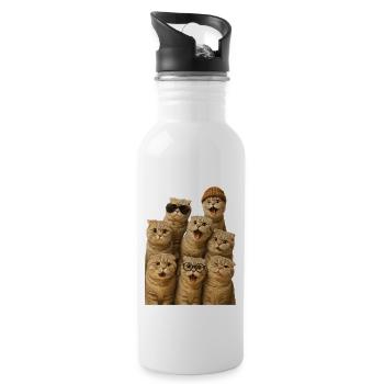 Schottische Faltohr - Trinkflasche mit integriertem Trinkhalm - Weiß - Rechts