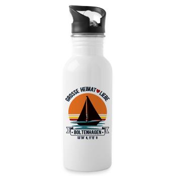 Boltenhagen Heimat Ostsee Mecklenburg Vorpommern - Trinkflasche mit integriertem Trinkhalm - Weiß - Rechts
