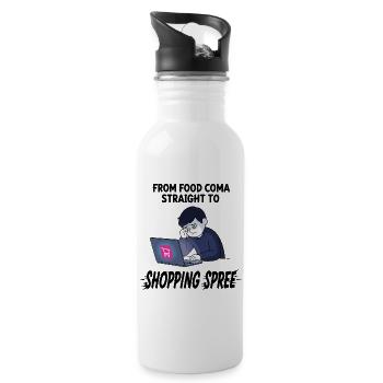 Black Friday Shopping Spree - Water bottle with straw - white - Right