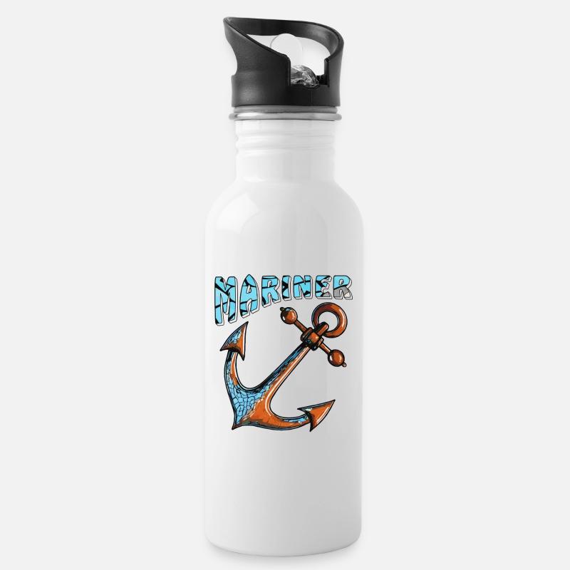 SCHIFFANKER MARINER - Trinkflasche mit integriertem Trinkhalm - Weiß