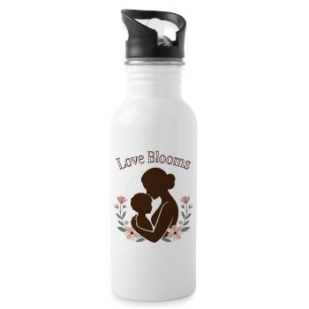 MUTTER LIEBE BLÜHT AUF - Trinkflasche mit integriertem Trinkhalm - Weiß - Rechts