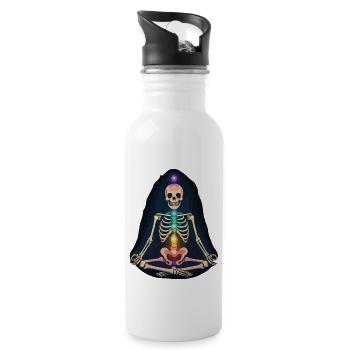 Skeletal Yoga - Chakra Meditation - Water bottle with straw - white - Right