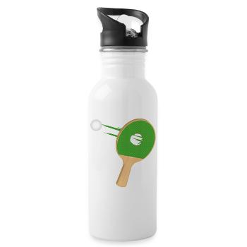 Table tennis bat with hole – powerful & funny - Water bottle with straw - white - Right