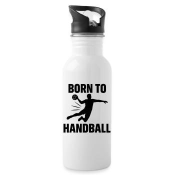 Né pour le Handball Cadeau pour handballeur - Gourde avec paille intégrée - blanc - Droite