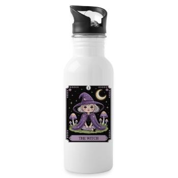 Tarot Card Little Witch - Water bottle with straw - white - Right