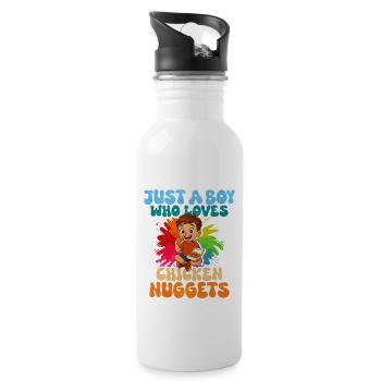 Chicken Nugget - Trinkflasche mit integriertem Trinkhalm - Weiß - Rechts