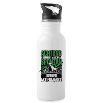 Shares Pension Dividend Stock Exchange - Water bottle with straw - white - Right