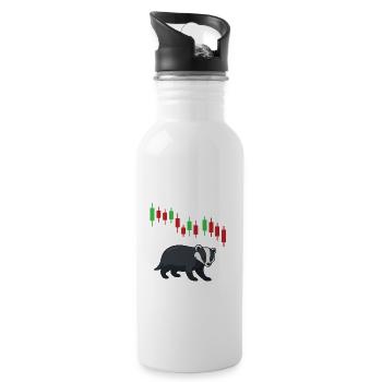Shares Pension Dividend Stock Exchange - Water bottle with straw - white - Right