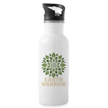 Krieger Der Erde Naturliebhaber - Trinkflasche mit integriertem Trinkhalm - Weiß - Rechts