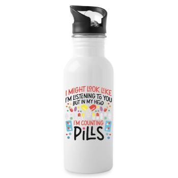 Pharmacy Tech Technician - Water bottle with straw - white - Right