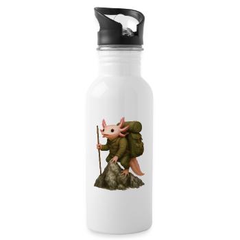 Axolotl Hiking - Water bottle with straw - white - Right