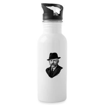 Anton Guenther Erzgebirge Gottesgab - Trinkflasche mit integriertem Trinkhalm - Weiß - Rechts