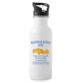 Buenos Aires 1957 Culte de la course - Gourde avec paille intégrée - blanc - Droite