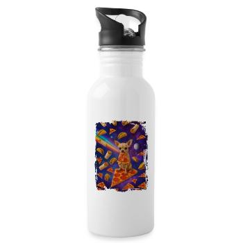 Chihuahua - Trinkflasche mit integriertem Trinkhalm - Weiß - Rechts