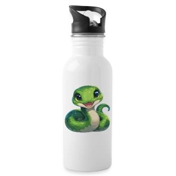Snakes Snake - Water bottle with straw - white - Right