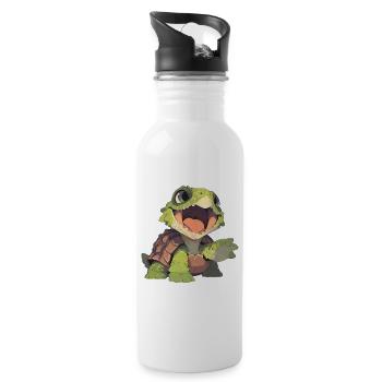 Snapping Turtles Snapping Turtle - Water bottle with straw - white - Right