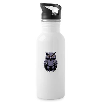 EULE JAGT DICH - Trinkflasche mit integriertem Trinkhalm - Weiß - Rechts