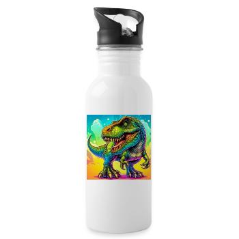 dinosaur - Water bottle with straw - white - Right
