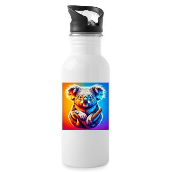 Koala - Trinkflasche mit integriertem Trinkhalm - Weiß - Rechts