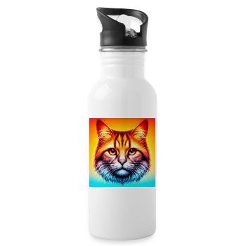 chat - Gourde avec paille intégrée - blanc - Droite