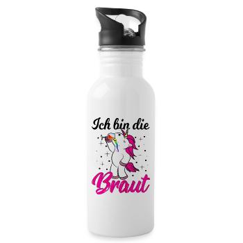 Junggesellinnenabschied-Braut Team Frauen - Trinkflasche mit integriertem Trinkhalm - Weiß - Rechts