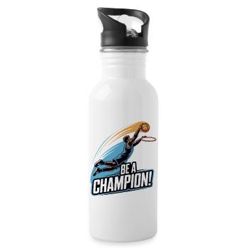 SPIELEN SEI EIN CHAMPION - Trinkflasche mit integriertem Trinkhalm - Weiß - Rechts