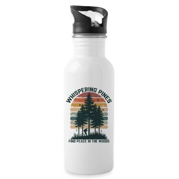 Whispering Pines - Trouvez la paix dans les bois Nature - Gourde avec paille intégrée - blanc - Droite