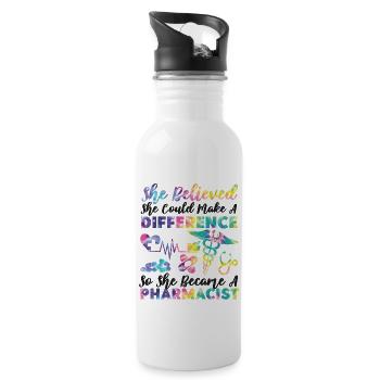 Pharmacy Tech Technician - Water bottle with straw - white - Right