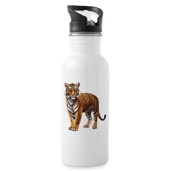 Tigre de Sumatra - Gourde avec paille intégrée - blanc - Droite