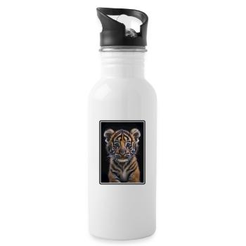 Tigre de Sumatra - Gourde avec paille intégrée - blanc - Droite