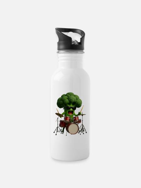 Fûts de brocoli - Gourde avec paille intégrée - blanc