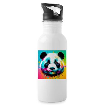 panda - Gourde avec paille intégrée - blanc - Droite