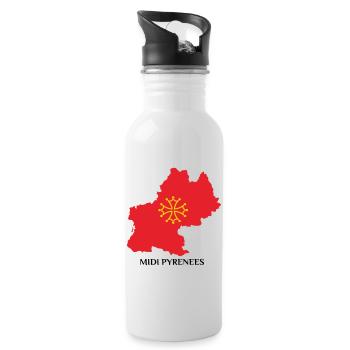 Karte der Midi-Pyrénées - Trinkflasche mit integriertem Trinkhalm - Weiß - Rechts