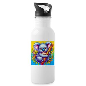 Koala - Gourde avec paille intégrée - blanc - Droite
