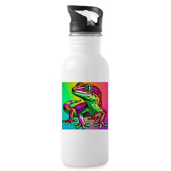 Gecko - Trinkflasche mit integriertem Trinkhalm - Weiß - Rechts