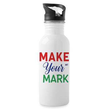Inspirierendes Zitat-Typografie-Design - Trinkflasche mit integriertem Trinkhalm - Weiß - Rechts