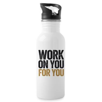 Travail de motivation inspirant sur vous - Gourde avec paille intégrée - blanc - Droite